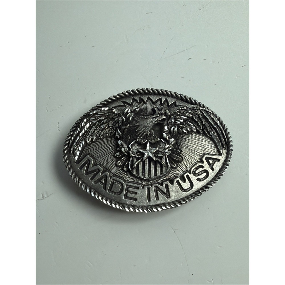 Eagle Belt Buckle Made in USA Silver Tone